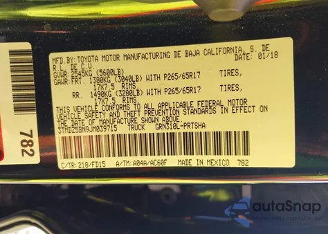 2018 Toyota Tacoma Trd Sport from USA, damaged, VIN 3TMDZ5BNPJM039715